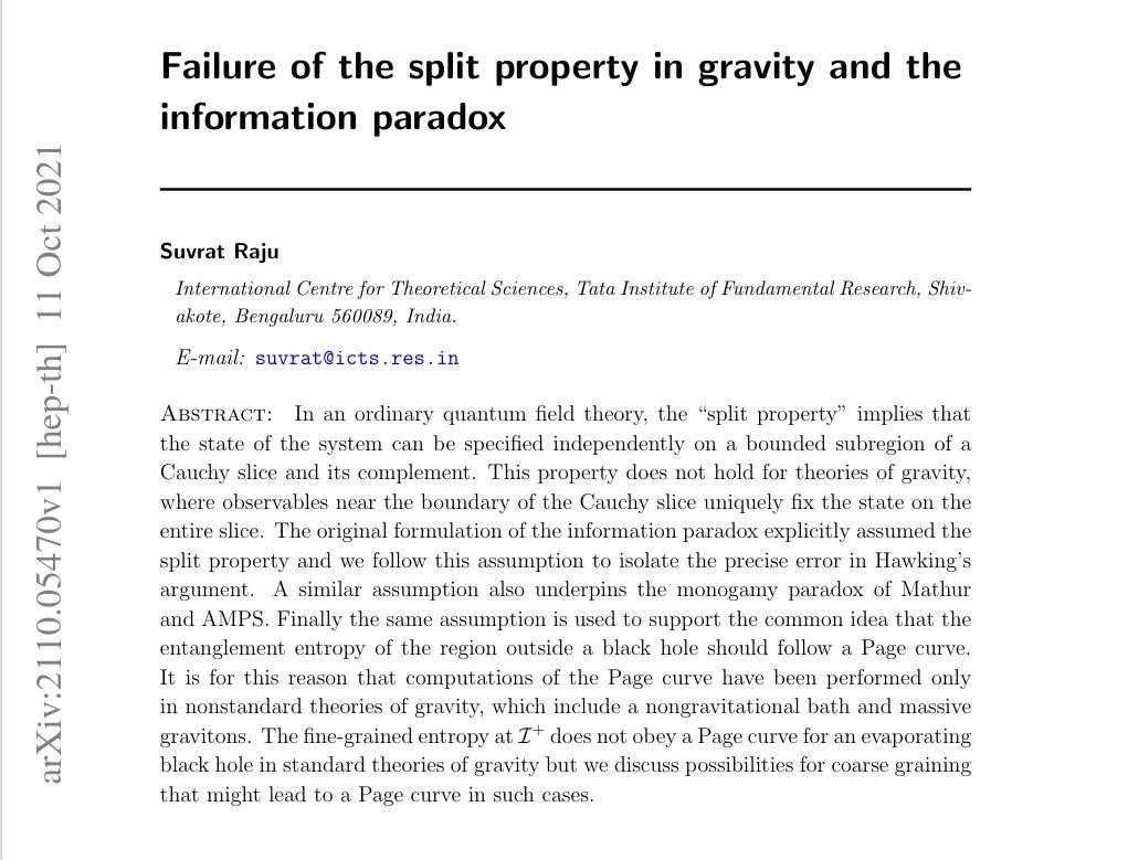 Media attached to: Failure of the Split Property in Gravity