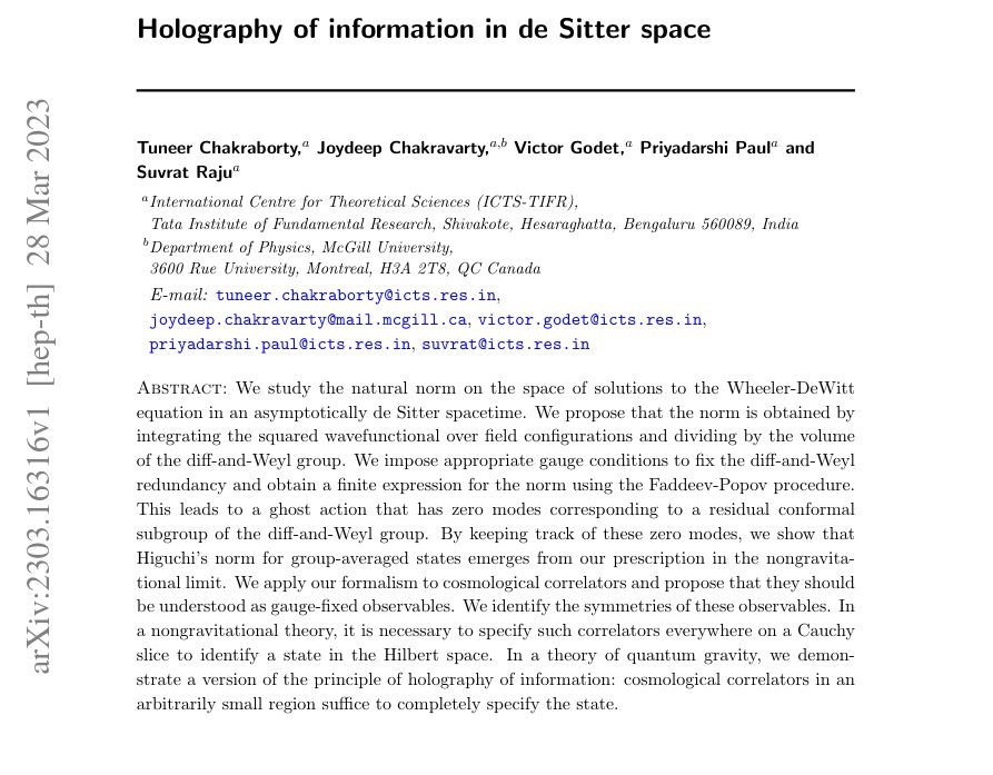 Media attached to: Holography of Information in de Sitter Space