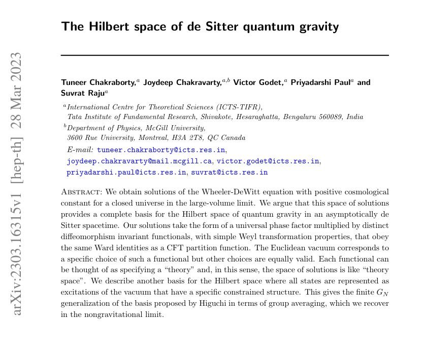 Media attached to: The Hilbert Space of de Sitter Quantum Gravity