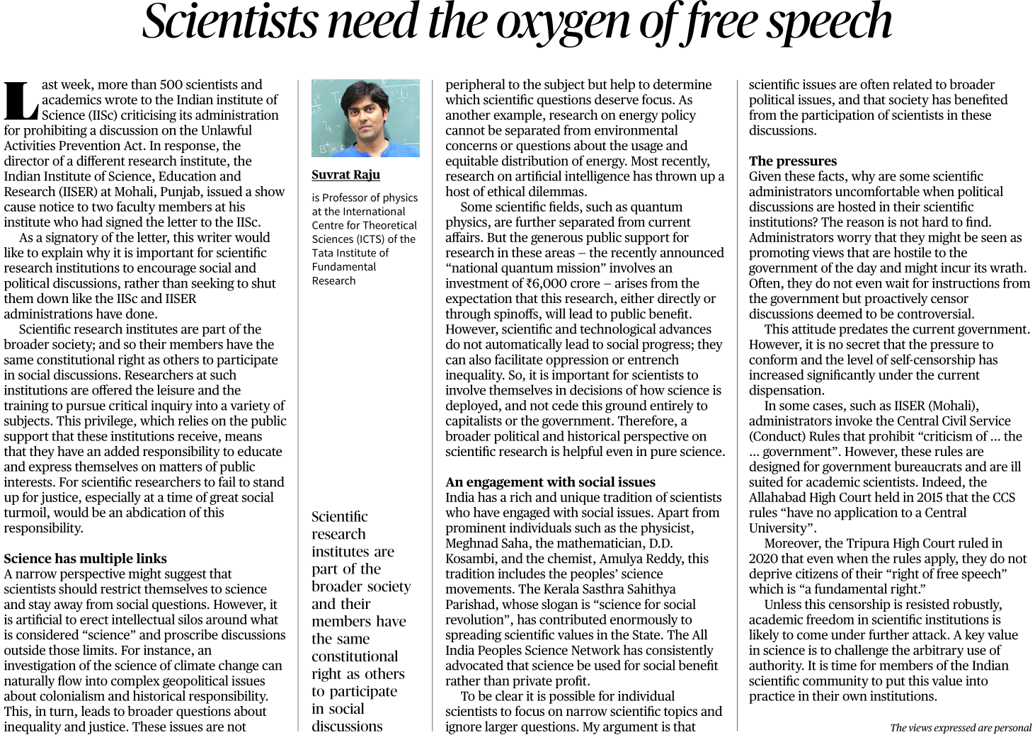 Media attached to: Scientists Need the Oxygen of Free Speech